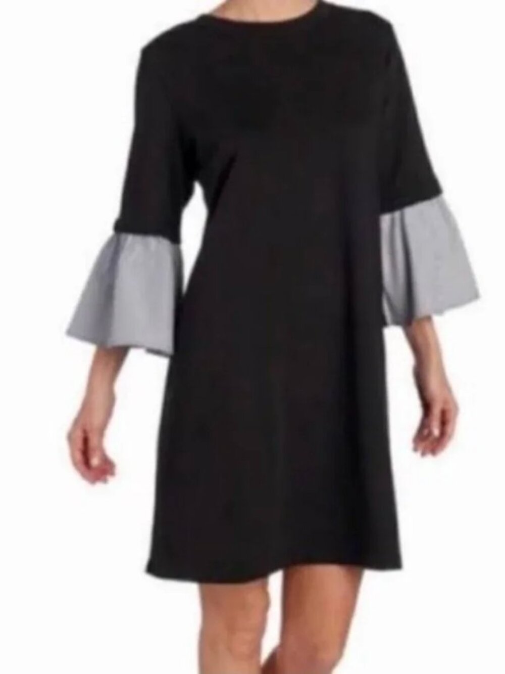 Luxology Neiman Marcus Black Bell Sleeve Sweatshirt Dress, Size 1X NWOT